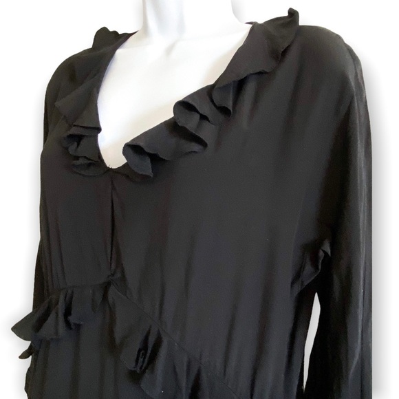 Vintage Gucci Ruffle Trim Washed Silk Dress - Picture 5 of 12